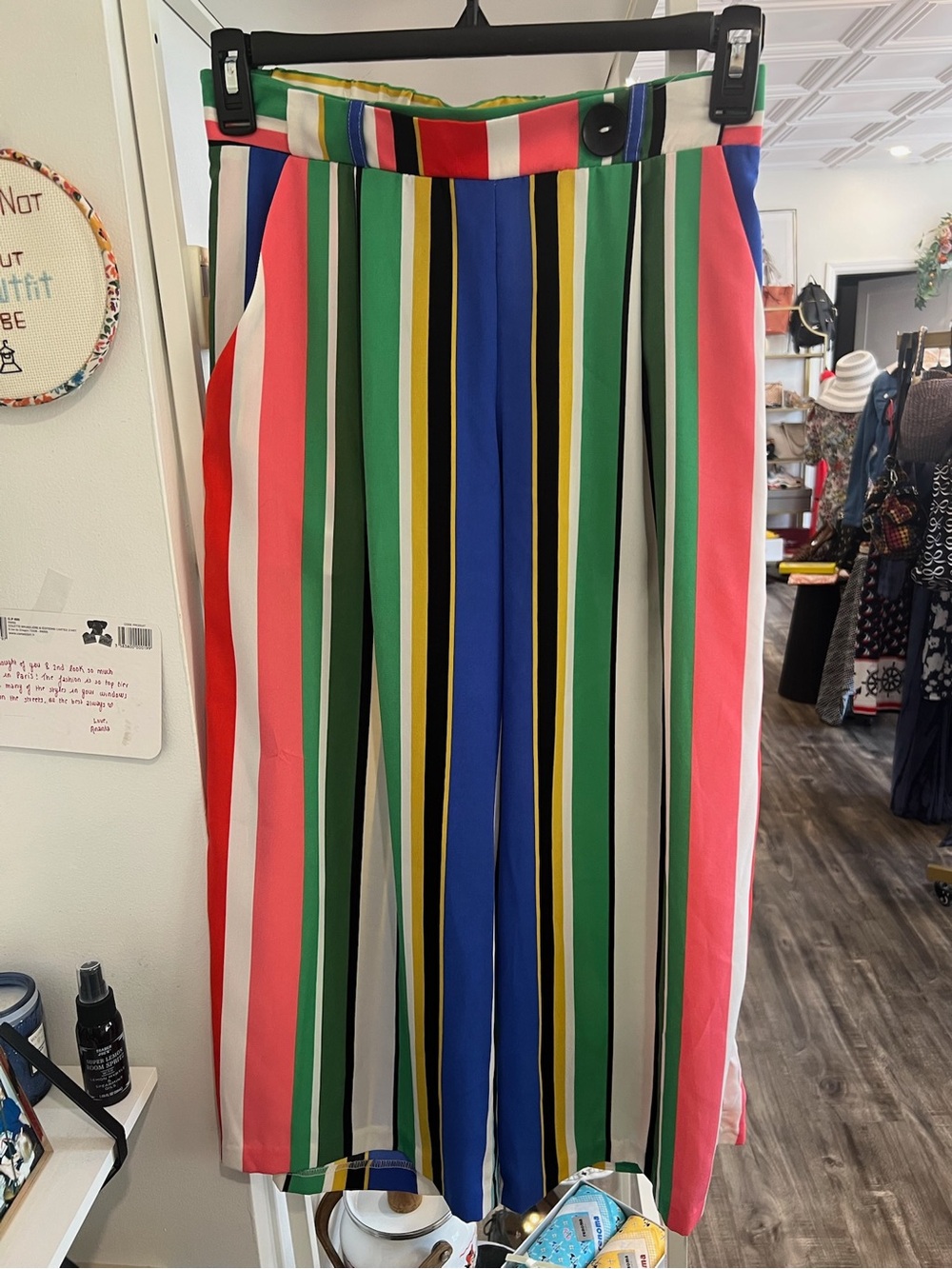 Multi-Stripe Wide-Leg Pants - Colorful Stripe